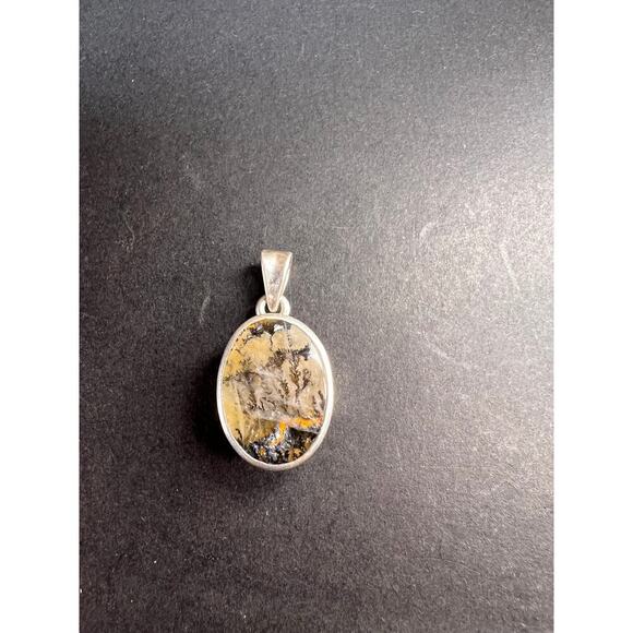 NEW Dendretic agate gemstone sterling silver pendant - Picture 2 of 11